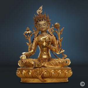 Zielona Tara, posąg Buddy „Najwyższej jakości” Budda Nepal, złote arcydzieło, unikat